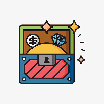 卡通宝藏箱素材_卡通宝藏箱图片元素-觅元素