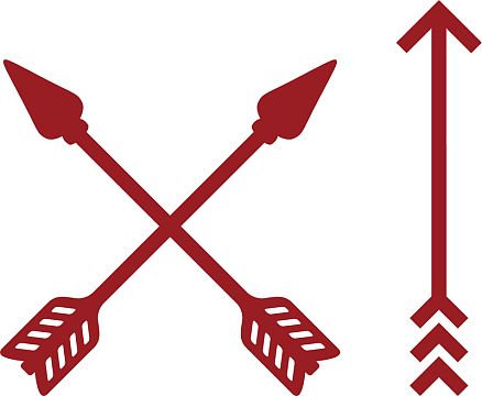 矢量图红色的弓箭