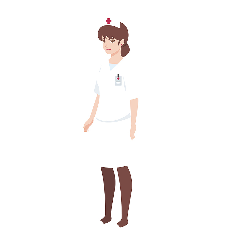 白色衣服女护士设计