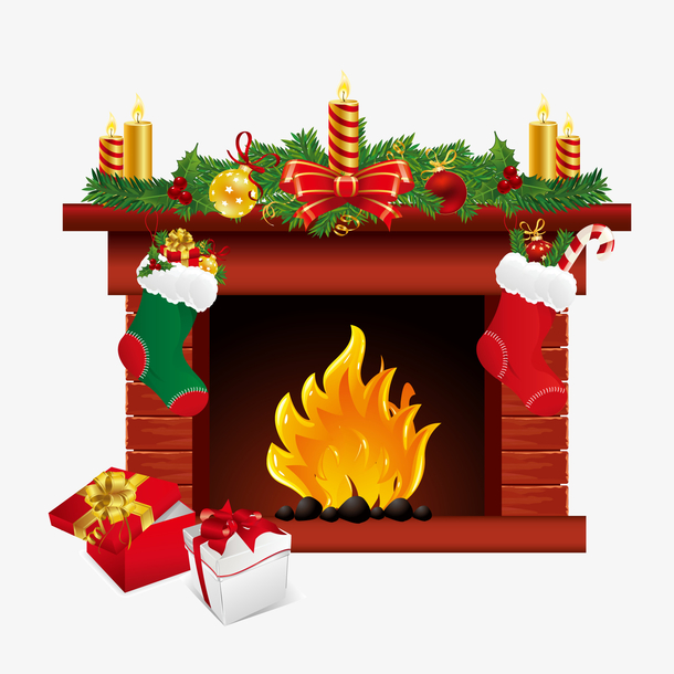 创意圣诞节的火炉设计