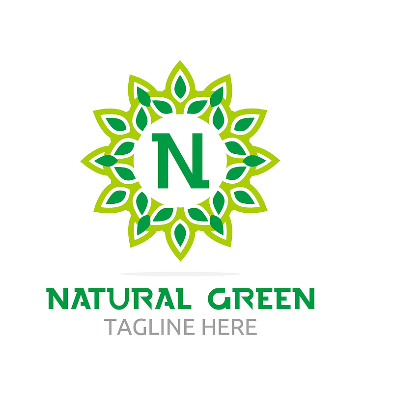 淡绿色字母logo