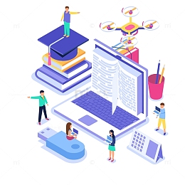 立体的创意学习插画设计