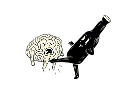 小漫画-小插画-打斗的酒瓶人
