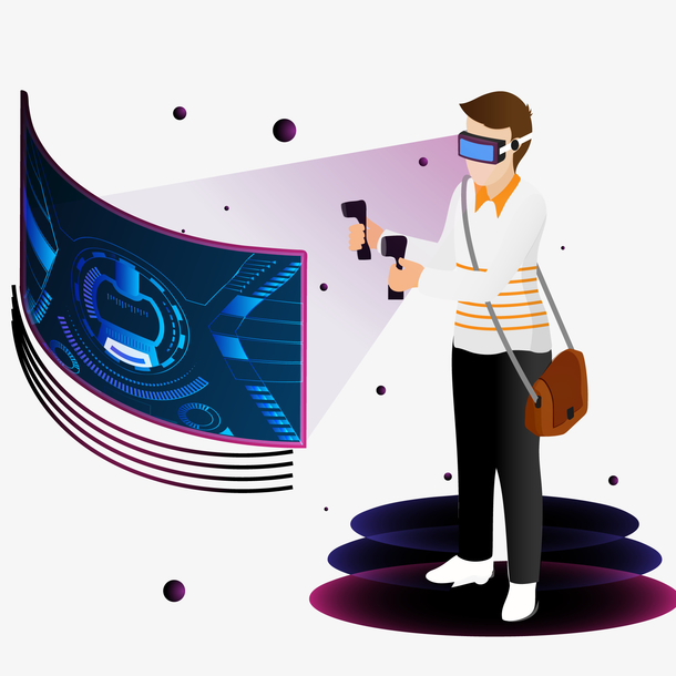 创意科技体验的人物设计素材免费下载_觅元素