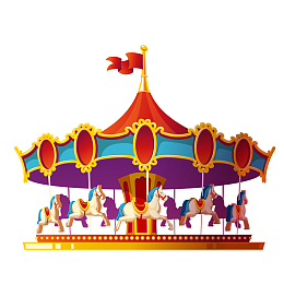 创意旋转木马设计矢量图