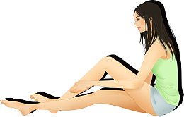 矢量手绘长腿美女