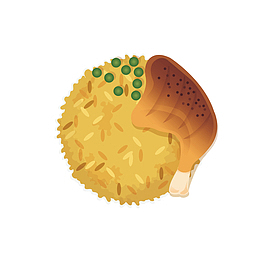 鸡腿饭矢量图设计