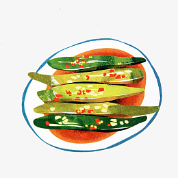 微辣的腌黄瓜凉菜