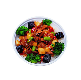 西蓝花毛豆酸辣鸡杂
