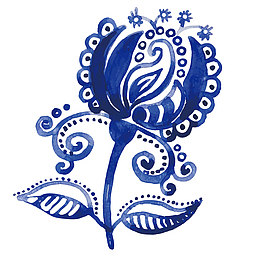 深蓝矢量佩斯利花纹