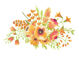 卡通手绘橙色的花朵