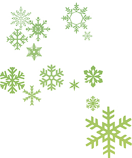 冬季美丽绿色雪花