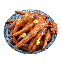 青花瓷的鸡爪子免扣png