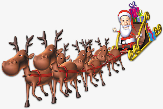 圣诞鹿拉车素材_圣诞鹿拉车图片元素-觅元素