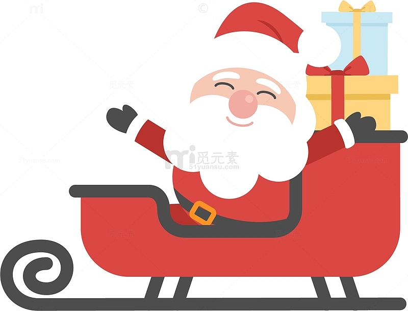 坐雪橇车的圣诞老人