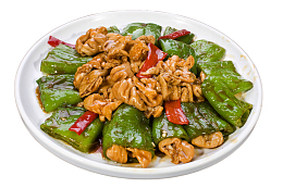 美味家常菜青椒炒肥肠