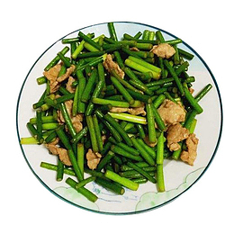 家常菜美食蒜台炒肉