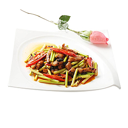 家常小炒蒜台炒肉