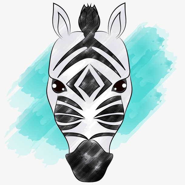 卡通斑马头像设计