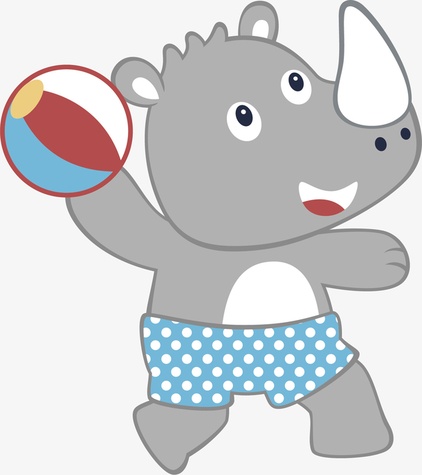 矢量图可爱小犀牛