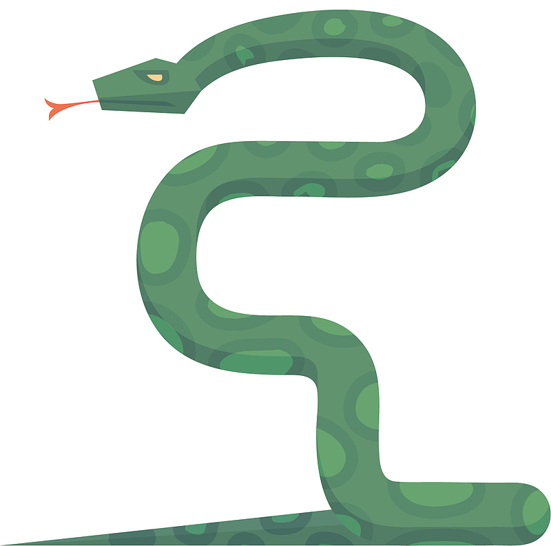 矢量图绿色的小蛇