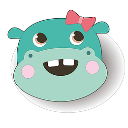 可爱的河马标签设计