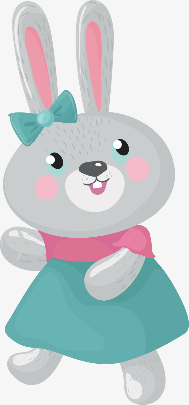 可爱兔子矢量图