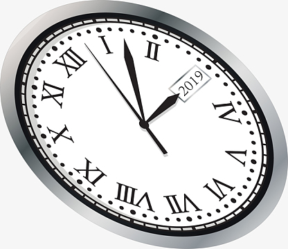 黑色简约2019时钟表盘