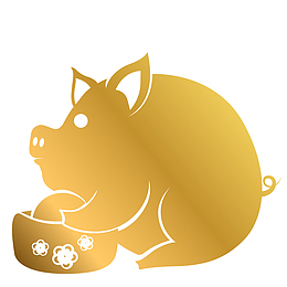 金色渐变金猪元素