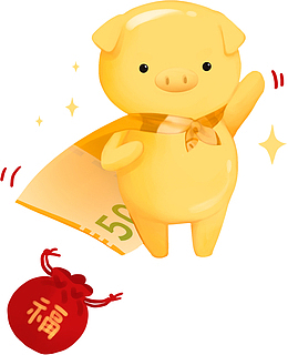 2019C4D超人会飞的猪新年装饰