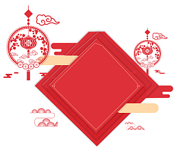 喜庆猪年送福几何边框