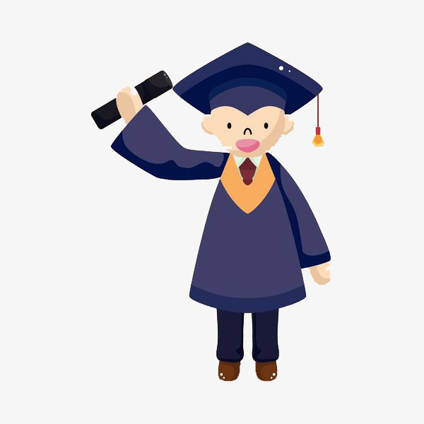 穿着博士服的毕业生png下载