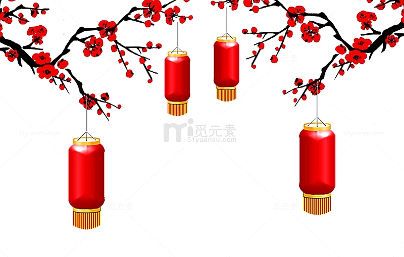 中国风红色元旦灯笼