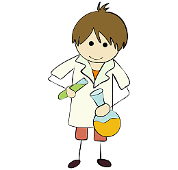 做化学实验的男生卡通图