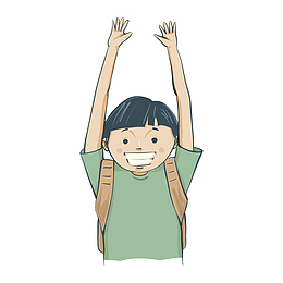 校园开心打招呼的同学