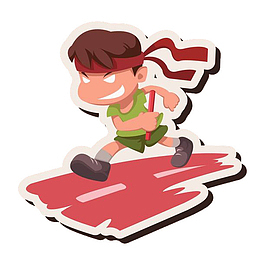 头系红绸带的帅气男孩PNG下载