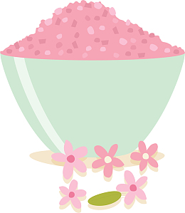 粉红花朵颗粒粉末