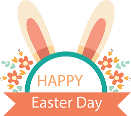 兔耳朵复活节标签