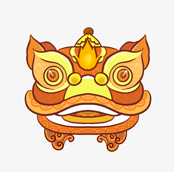 卡通新年狮子头素材