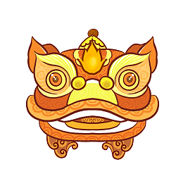 卡通新年狮子头素材
