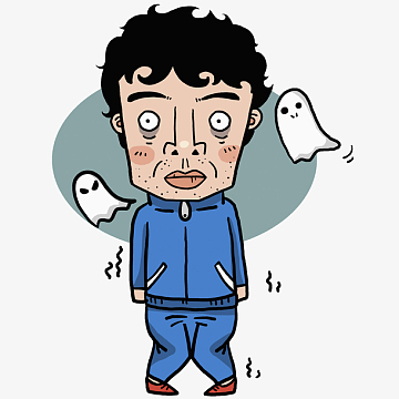 卡通惊吓的男士