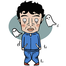 卡通惊吓的男士
