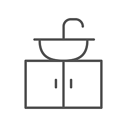 简笔线条洗手池简图