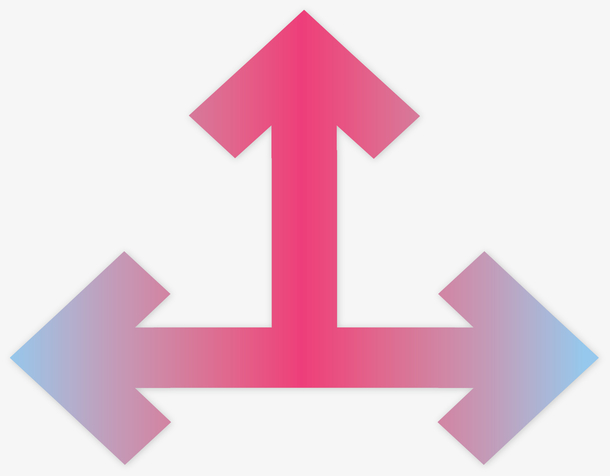 粉红渐变三岔口箭头