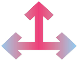 粉红渐变三岔口箭头