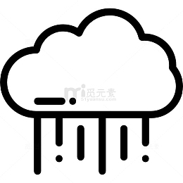 简笔云朵下雨天手绘图