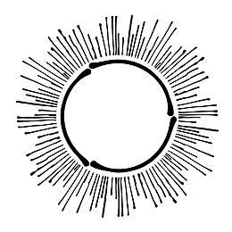 卡通简约黑白插画小清新太阳