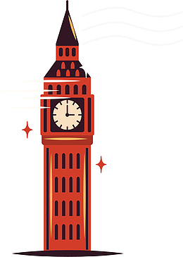 英国伦敦橘色大笨钟