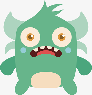 矢量图一只受到惊吓的小怪兽