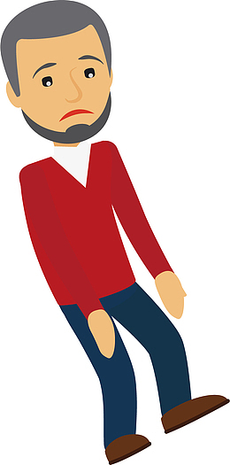 矢量图疲惫颓废的男士